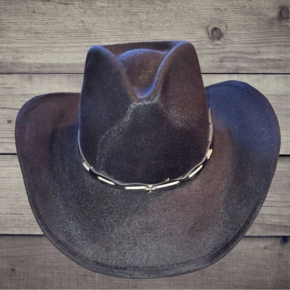 Pigalle black felt gone country cowgirl hat! New!! Unisex Black Size XL - Image 6