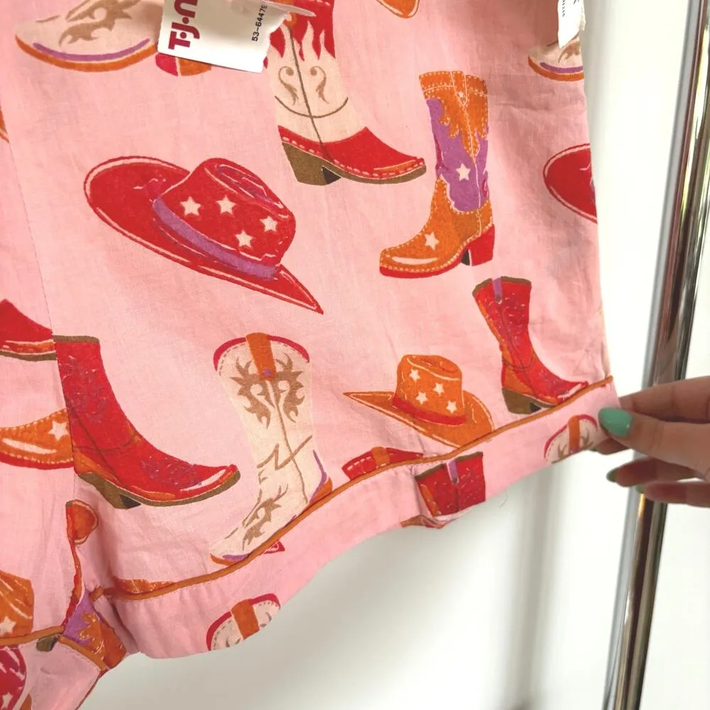 NWT Cowgirl Rodeo Boots Lightweight Cotton Pajama Shorts Summer Western Medium - Image 6