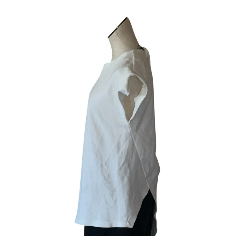 NWOT ZARA One Shoulder Asymmetrical Cut Out Top White Bloggers Fave M - Image 3