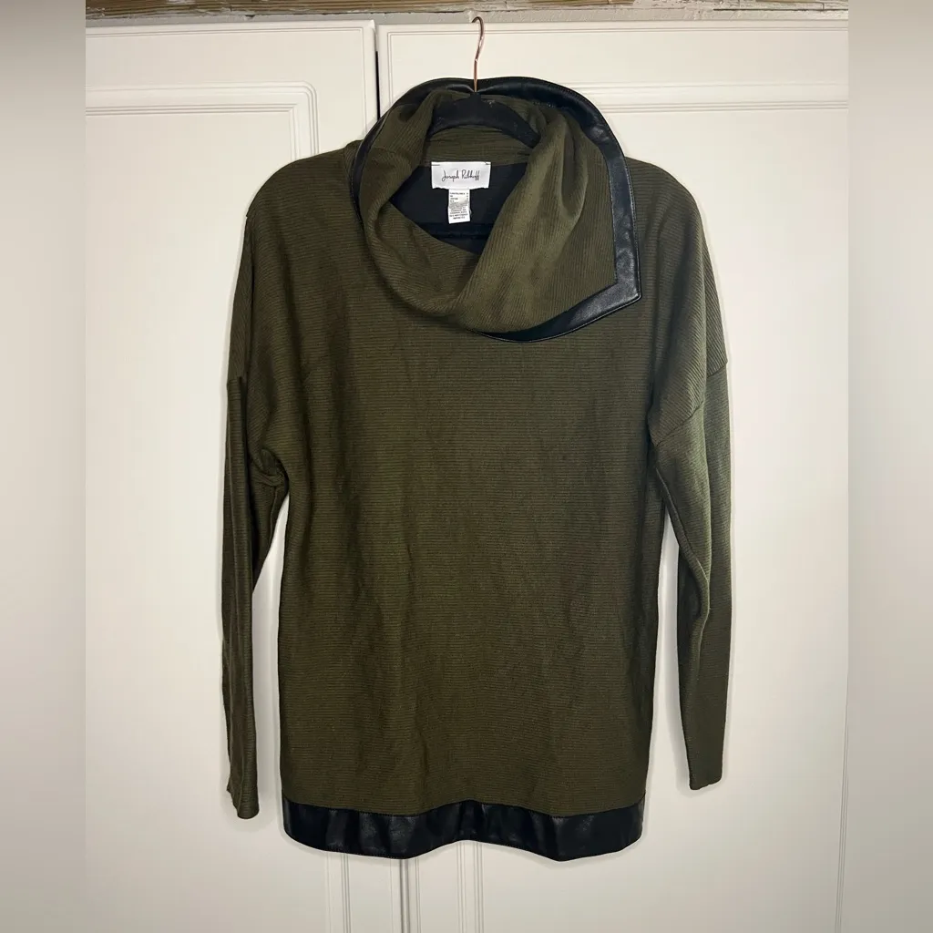 Joseph Ribkoff Olive Cowl Neck Sweater - Image 3