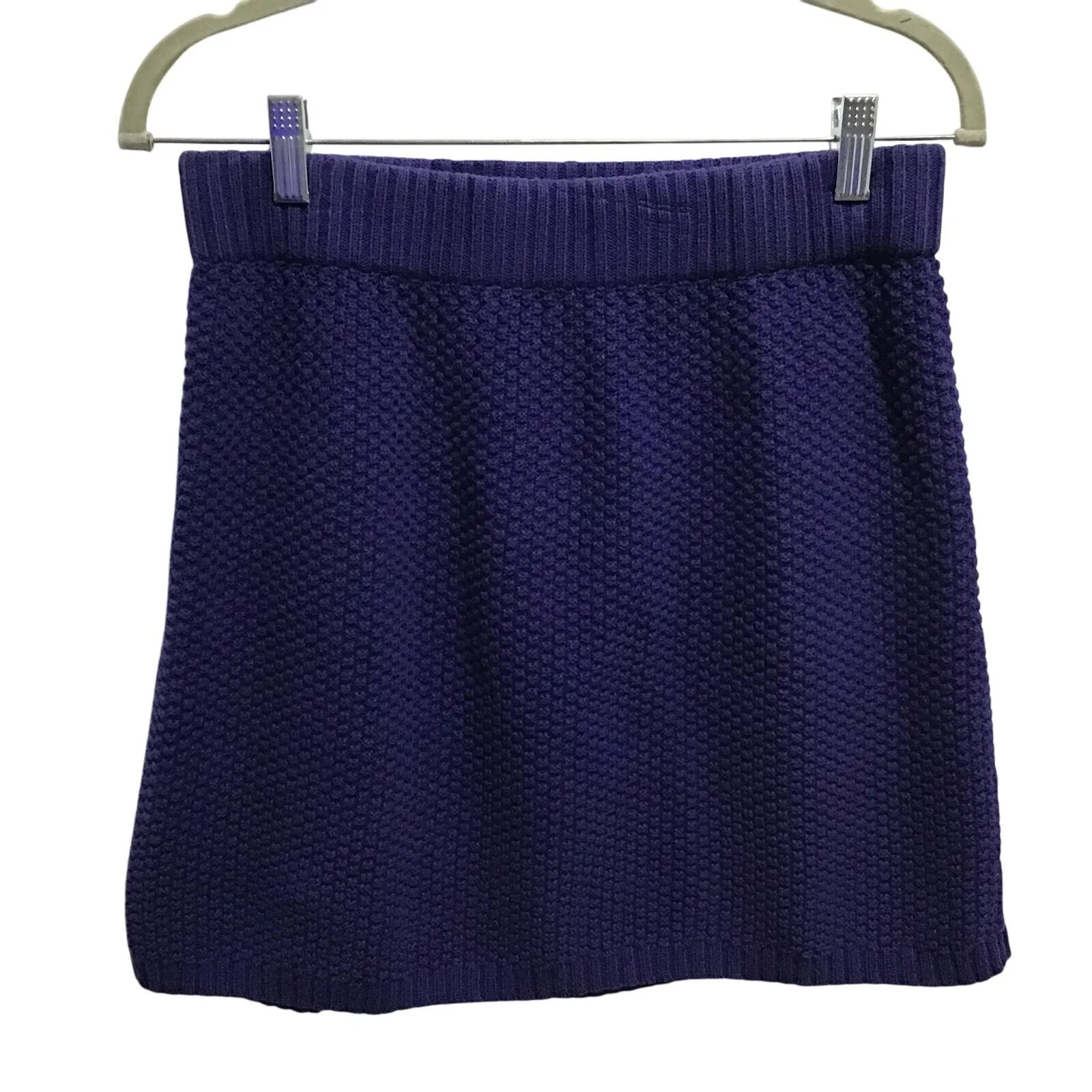 Old Navy Jrs Size XXL Mini Sweater‎ Skirt Bright Nite 33 Crochet Tight Knit Blue - Image 2