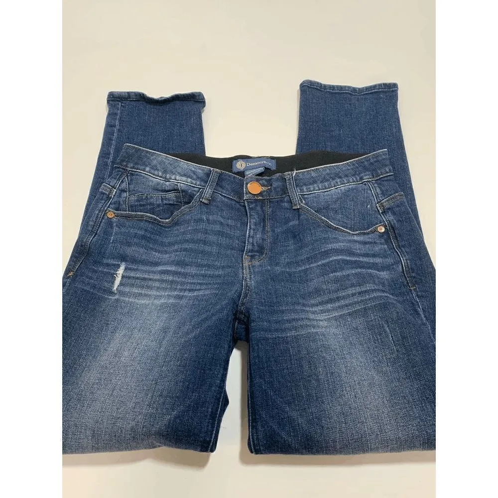 Democracy Womens Denim Jeans Low Rise Distressed Blue Size 6 - Image 8