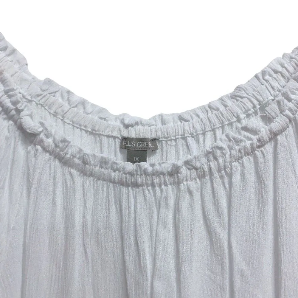 Coldwater Creek Woman's Plus 1X White Blouse Off Shouder Semi Sheer Gauzy? Top - Image 4