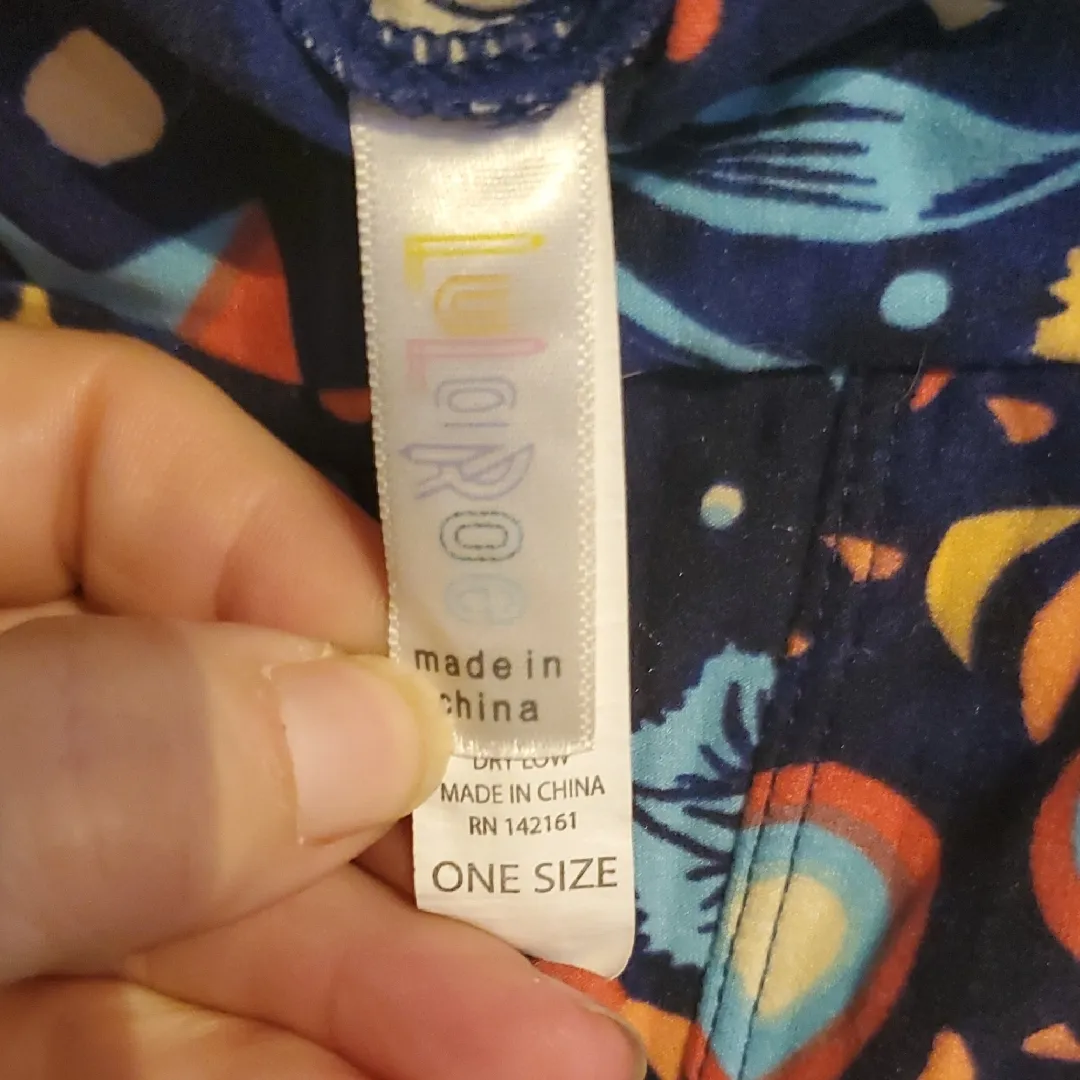 LuLaRoe Women's Leggings with Multicolor Geometric Print - Image 2