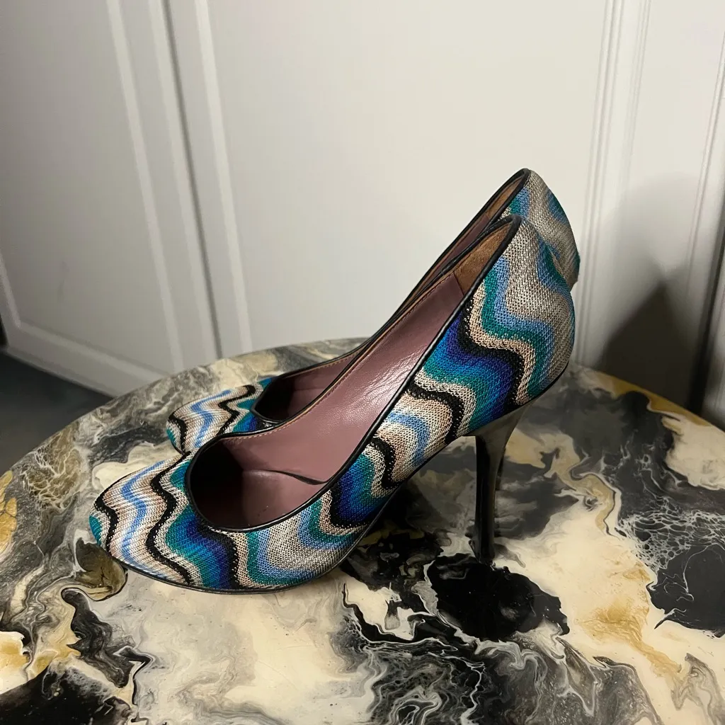 Missoni Early 2000s Zigzag Woven Stiletto Heels Size 38 - Image 3