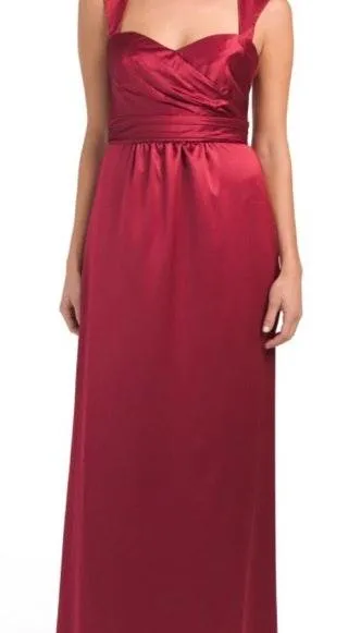 Amsale Open Back Charmeuse Gown Red Size 8 - Image 2