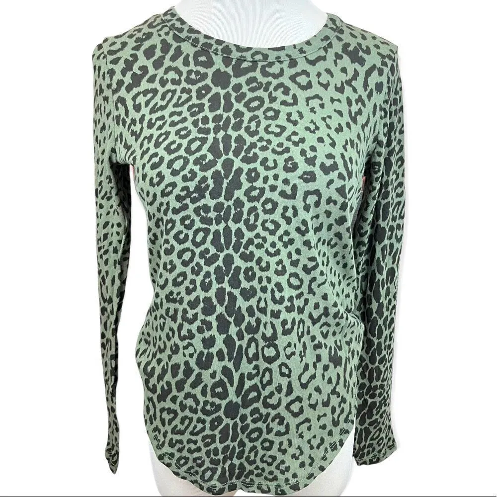 Chaser Leopard Print Long Sleeve Fitted T-shirt Small - Image 2