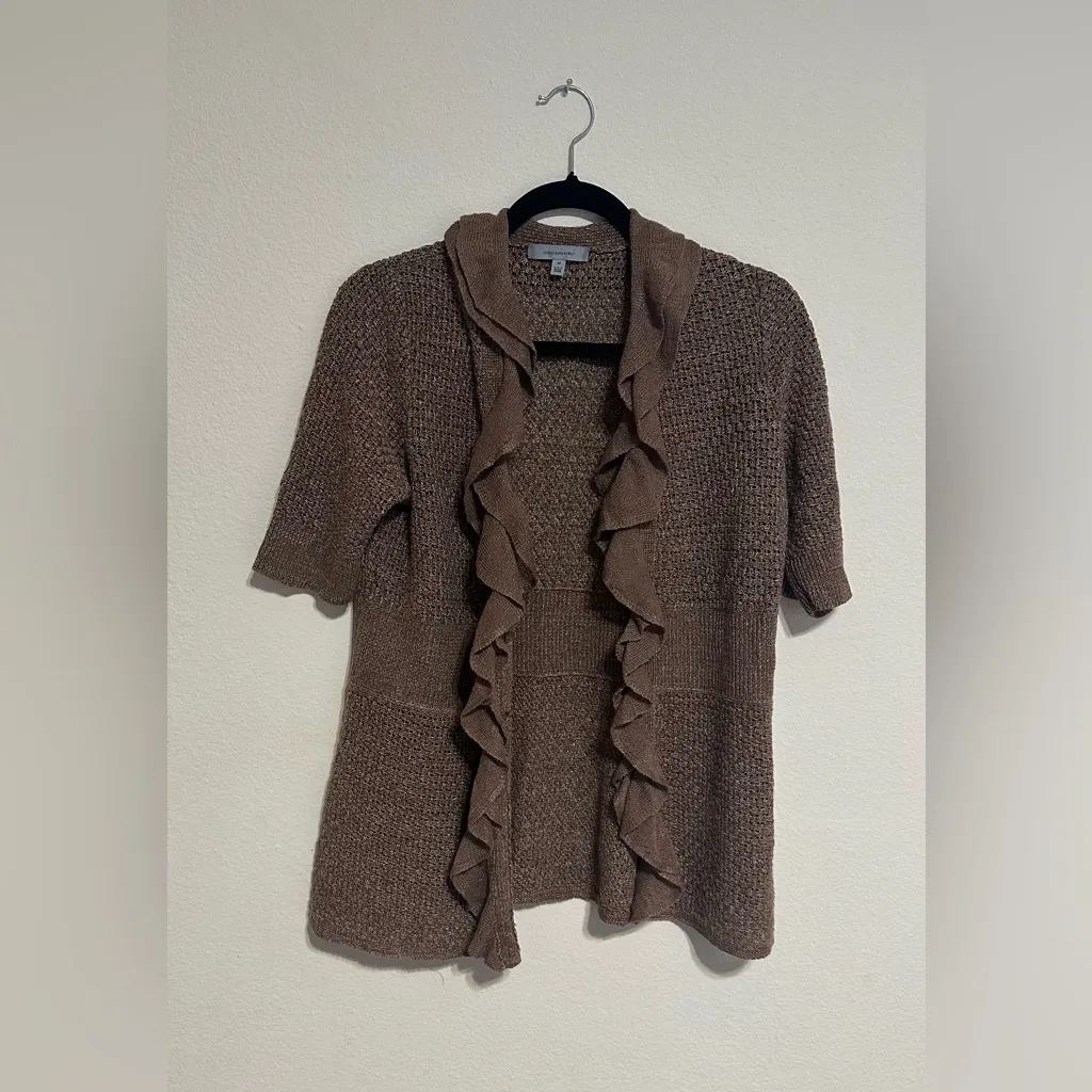 Classiques Entier  Brown Ruffle Cardigan - Image 3