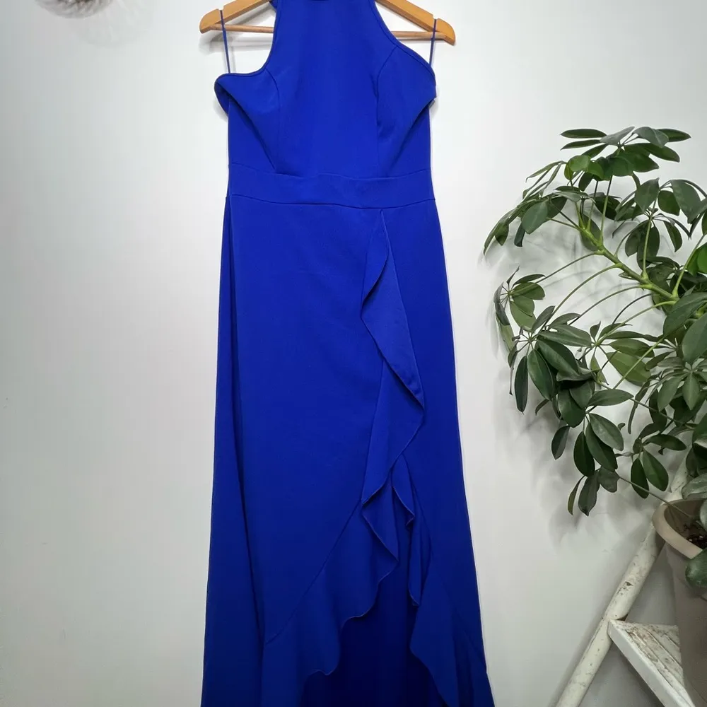 Chic Blue Maxi Dress with Flowing Silhouette Size L - Image 3