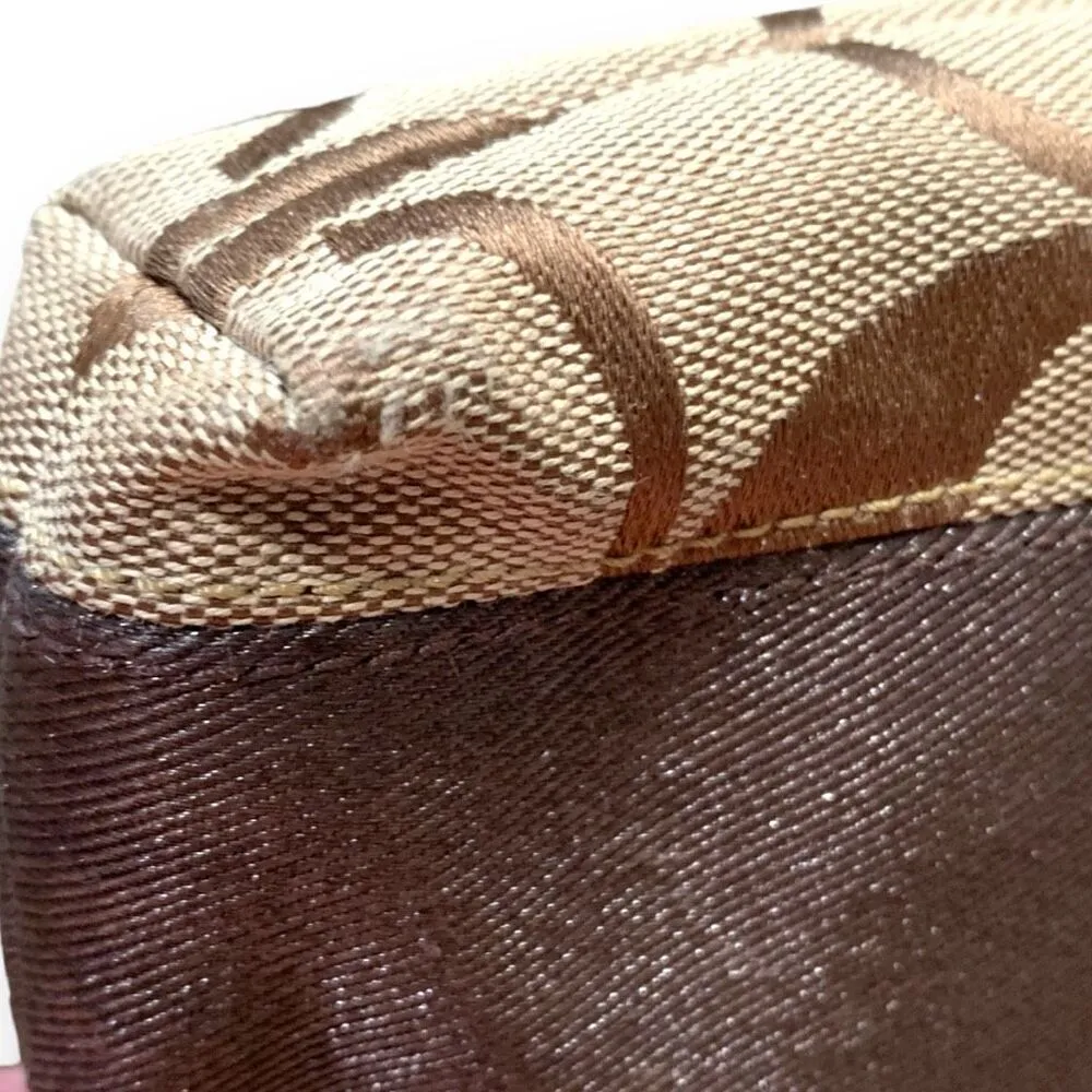 Coach Signature Stripe Tan Brown Crossbody Swingpack Shoulder Bag Casual Purse - Image 11