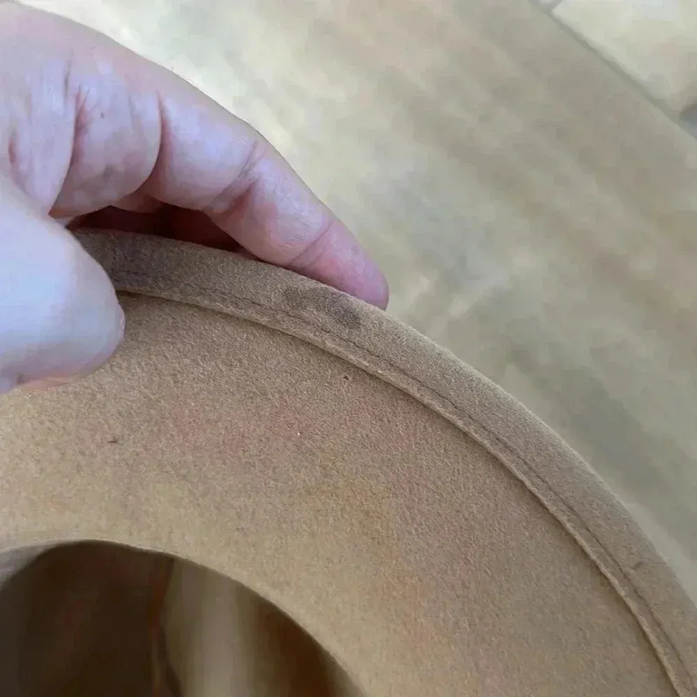 Free People Wide Brim Fedora Hat Camel Tan 100% Wool Sz OS - Image 5