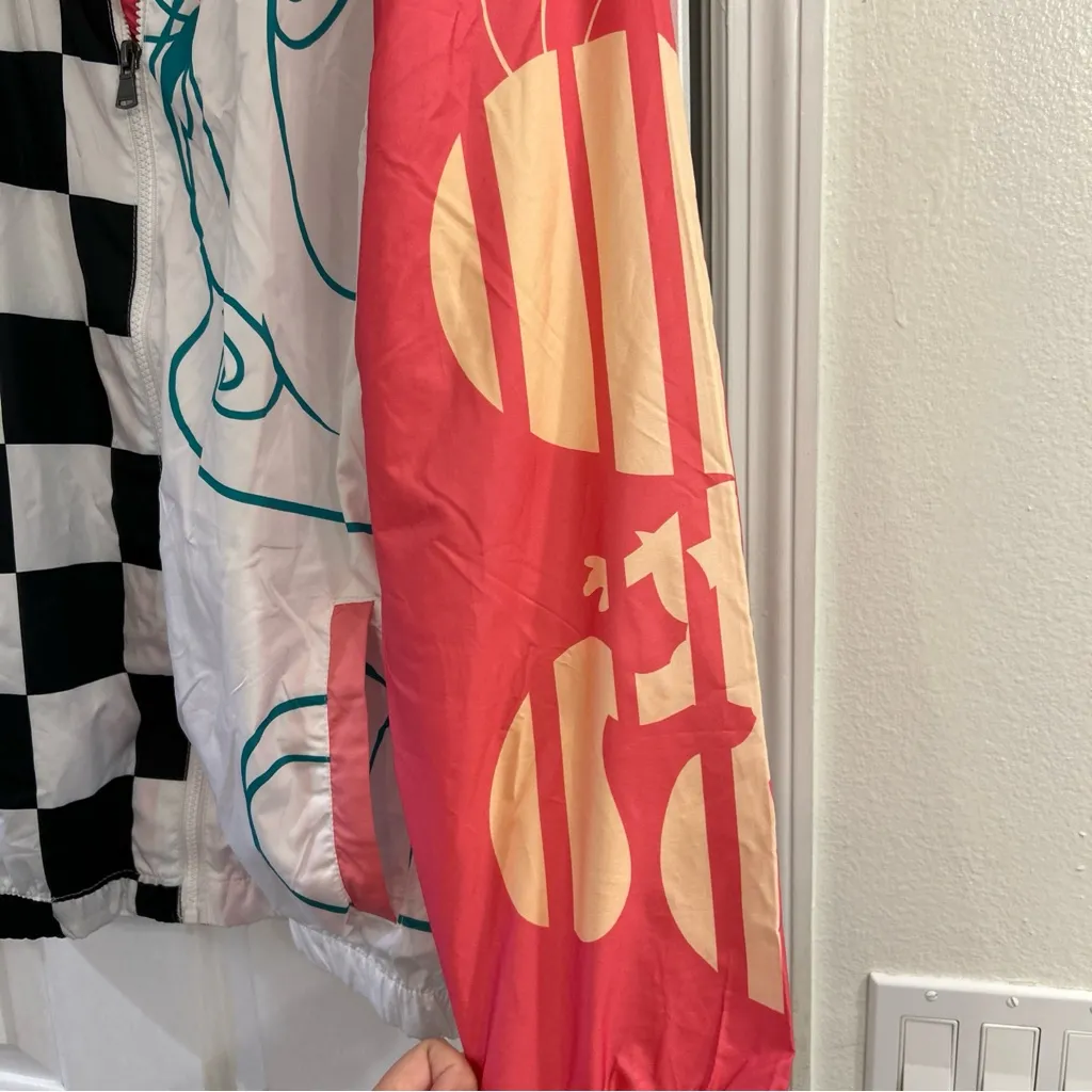 Vintage Looney Tunes Members Only Colorful Graphic Windbreaker Jacket Pink Size L - Image 3