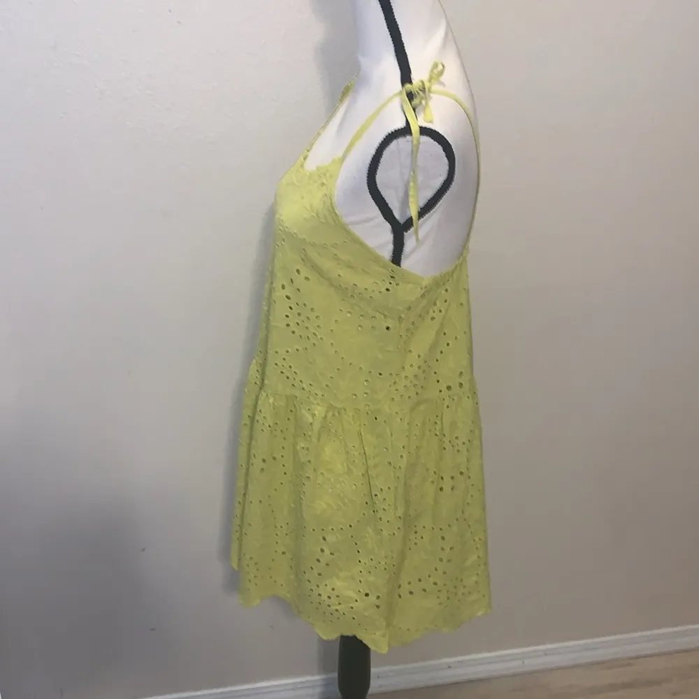 NWT Valentina Naldi Yellow Tied Straps Cami Peplum Tank Top made in Italy Size XL - Image 4
