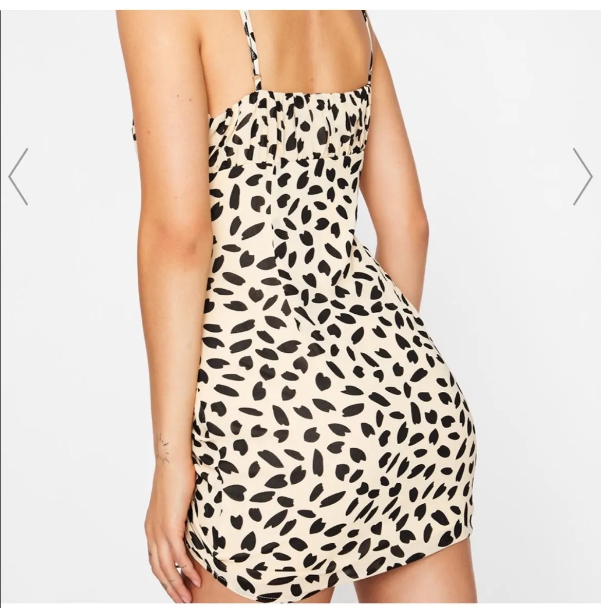 Leopard Cheetah Rushed Adjustable Mini Dress / BODYCON RUSHING DRESS - Image 4