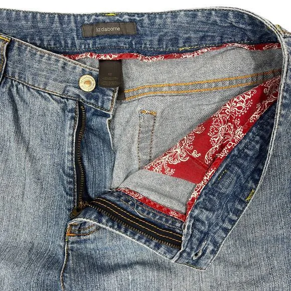Liz Claiborne‎ Capri Jeans Sz 12 Light Wash Rolled Hem VTG Cotton Denim Retro - Image 5