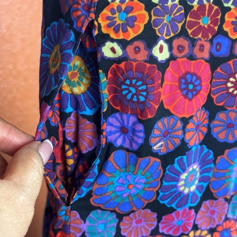 PINCH Floral Print Ruffle Cap Sleeve Midi Dress L. B29 Purple Size L - Image 8