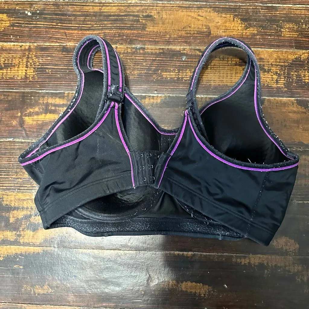 Sport by Cacique black and purple high impact 38DD athletic bra - Image 2