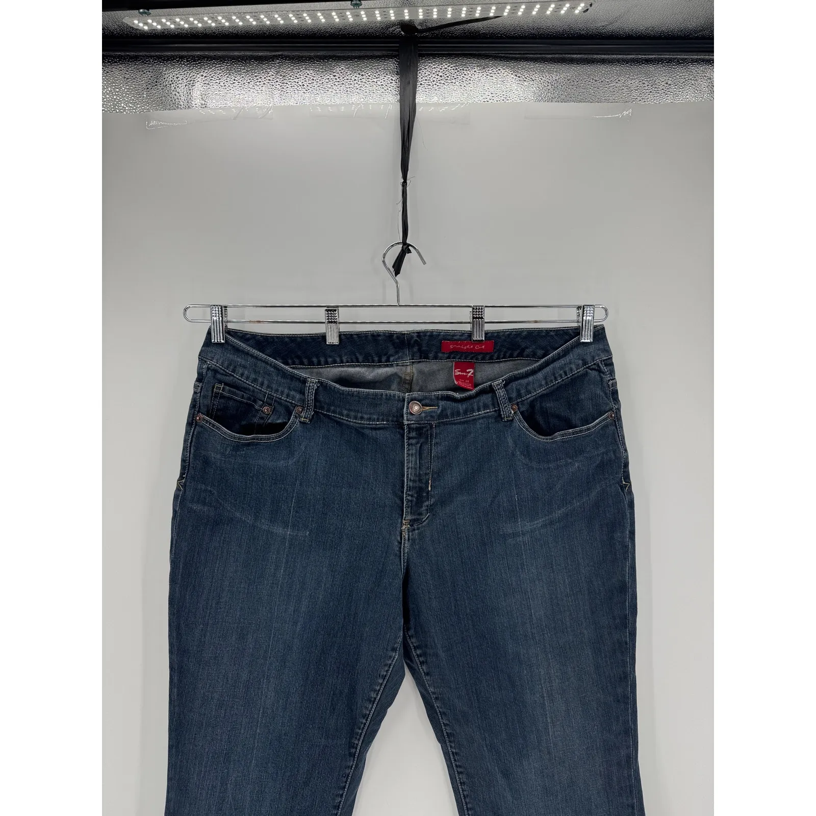 Vintage Seven7 True Y2K low rise straight cut jeans medium wash size 22 It Girl - Image 3