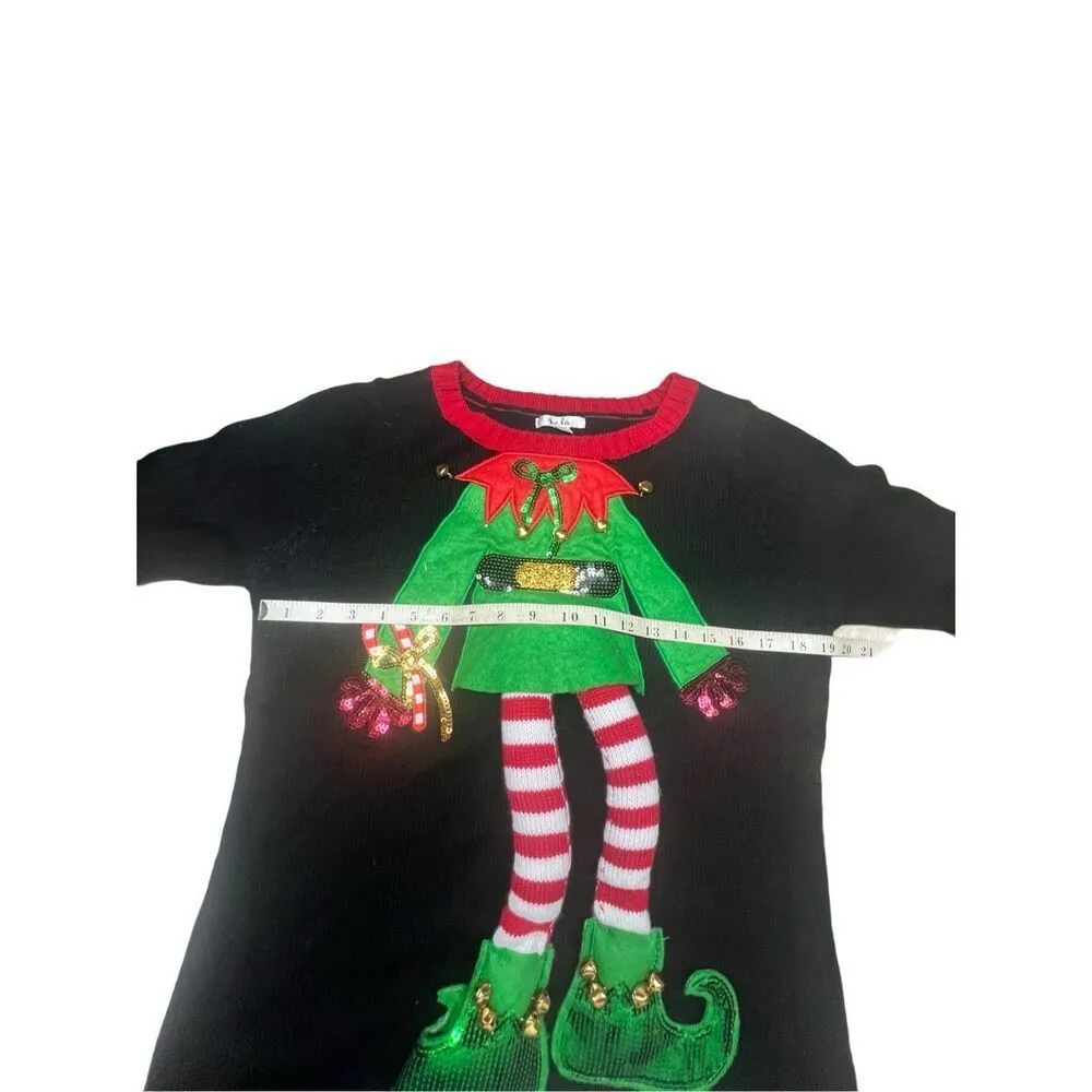 Kela Elf Long Xmas Sweater Sz M Black Size M - Image 2