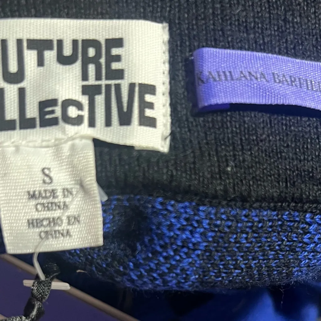 Elegant Blue and Black Checkered Midi Skirt - Image 3