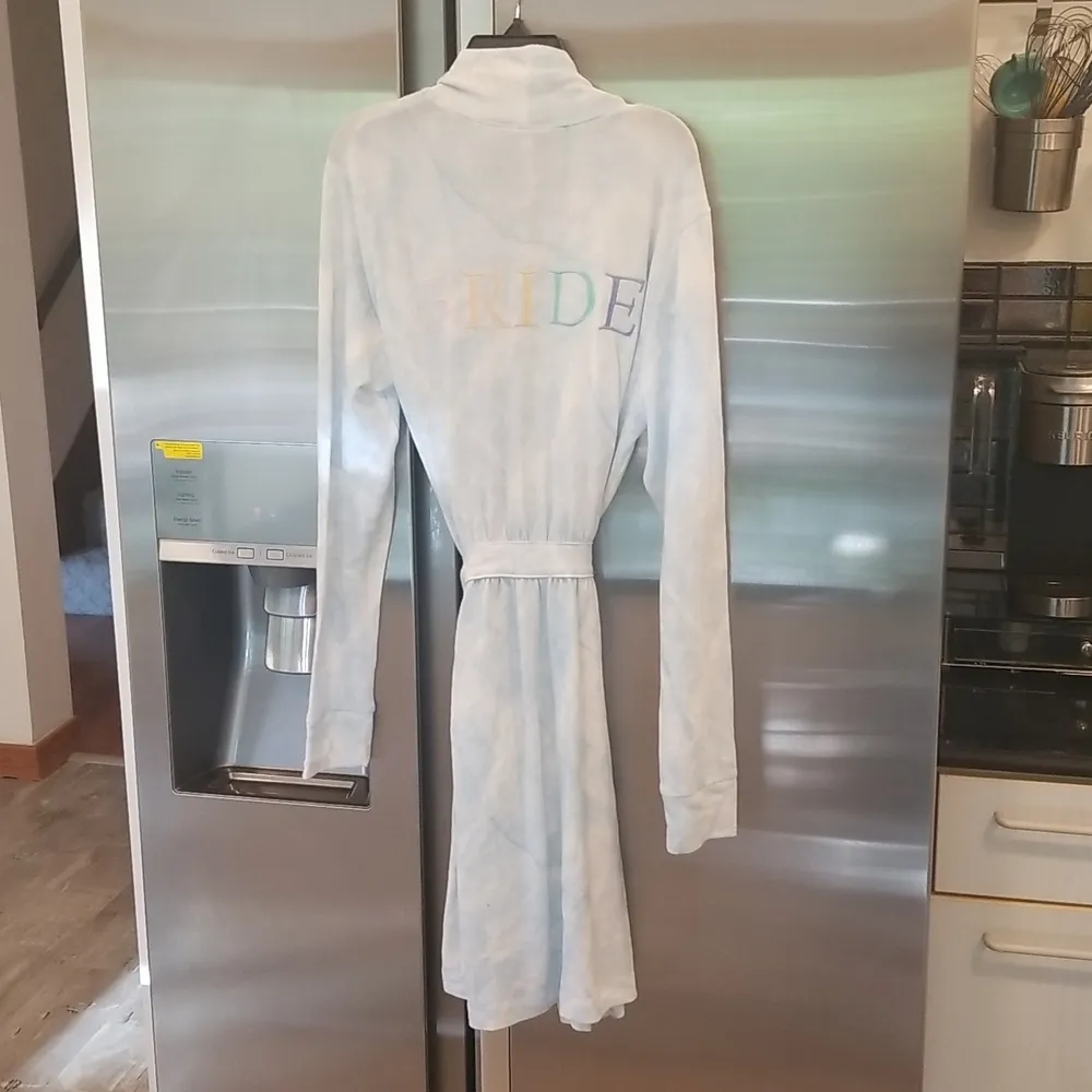 đź’•PJ SALVAGEđź’• Bridal Embroidered Robe ~ Blue Bride Graphic Medium M NWT - Image 7