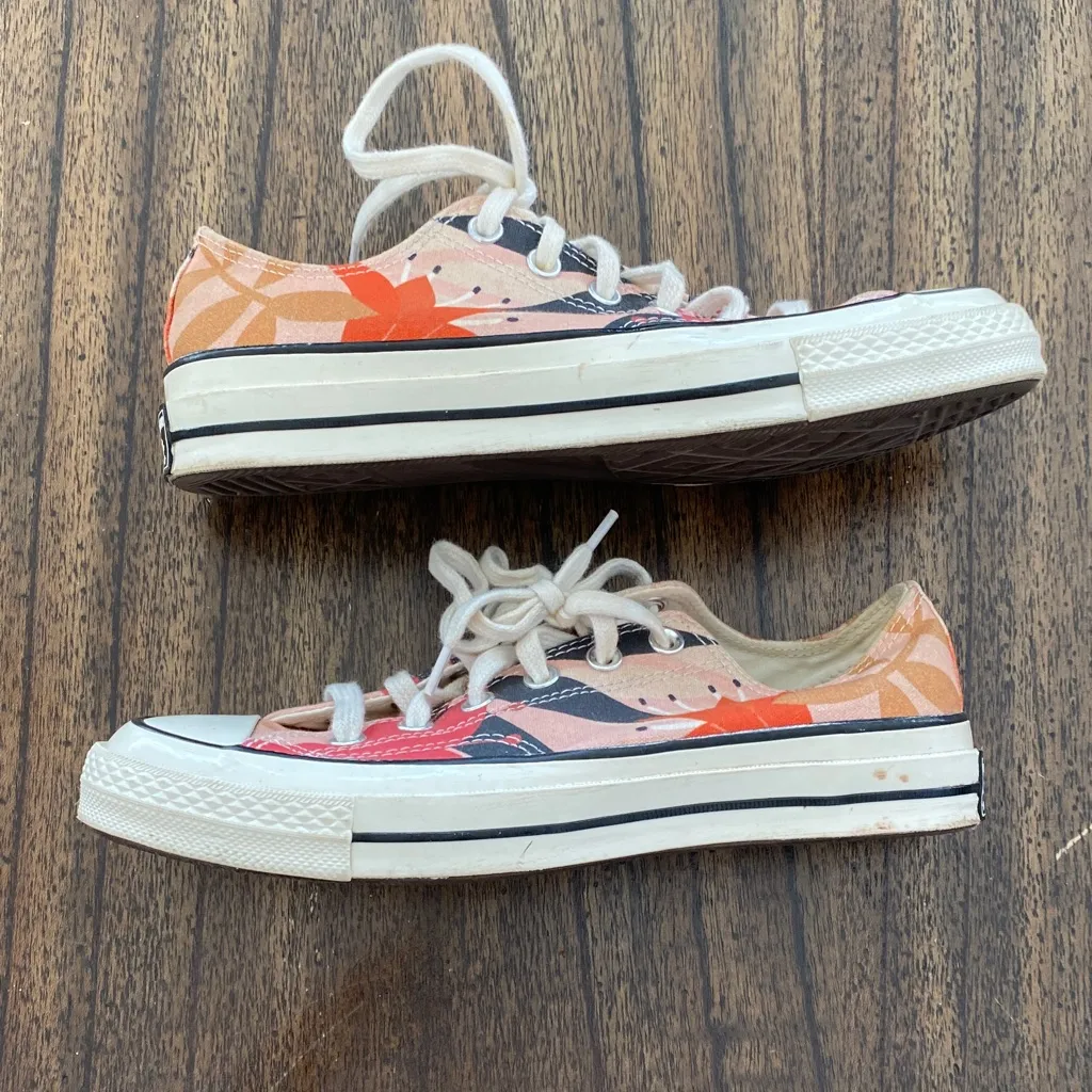 Converse Chuck 70 Low Floral Sneakers Women’s 8.5 EU 39.5 Pink/Orange/Egret - Image 8