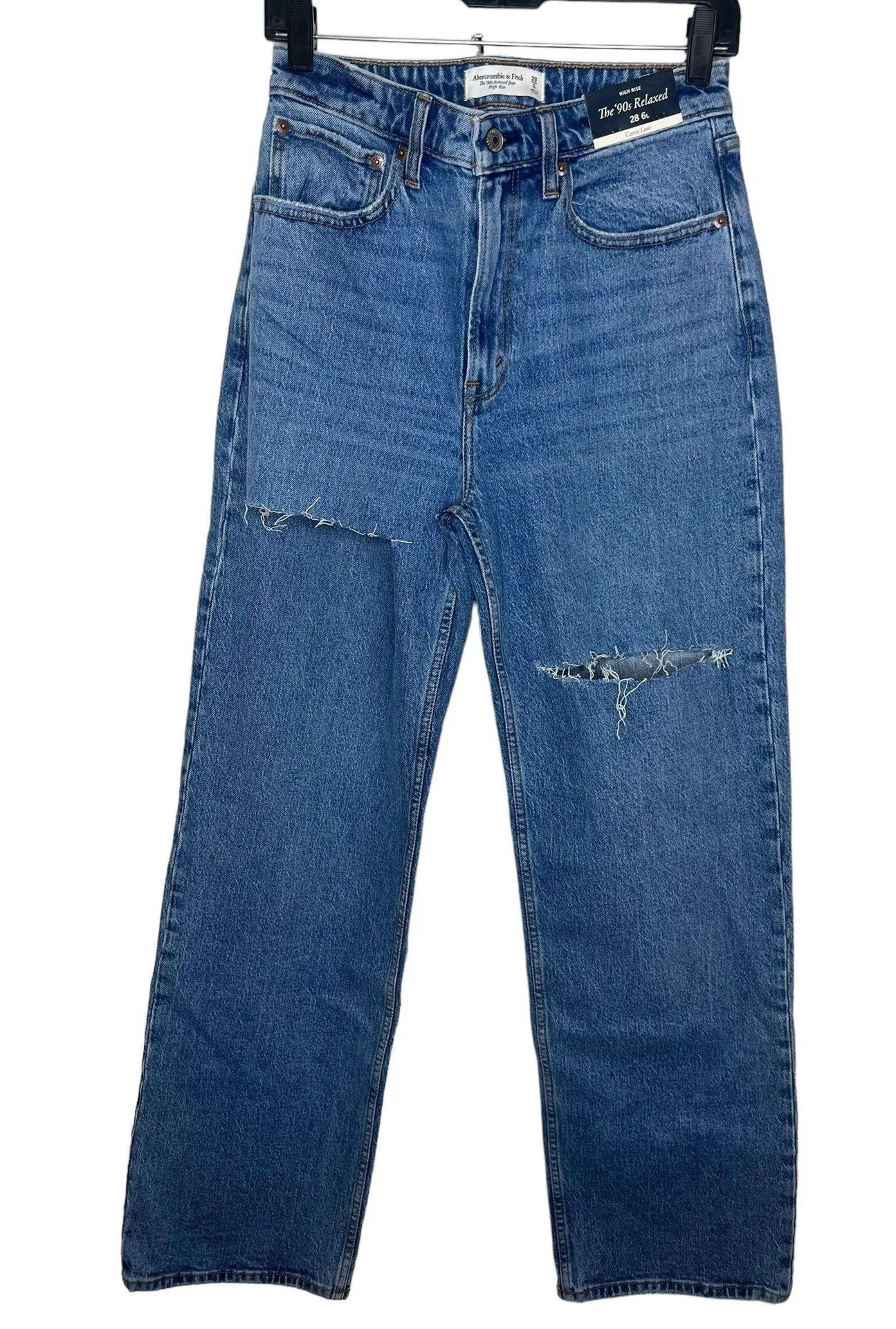 Abercrombie & Fitch Curve Love Medium Destroy High Rise 90s Relaxed Jeans - Image 3
