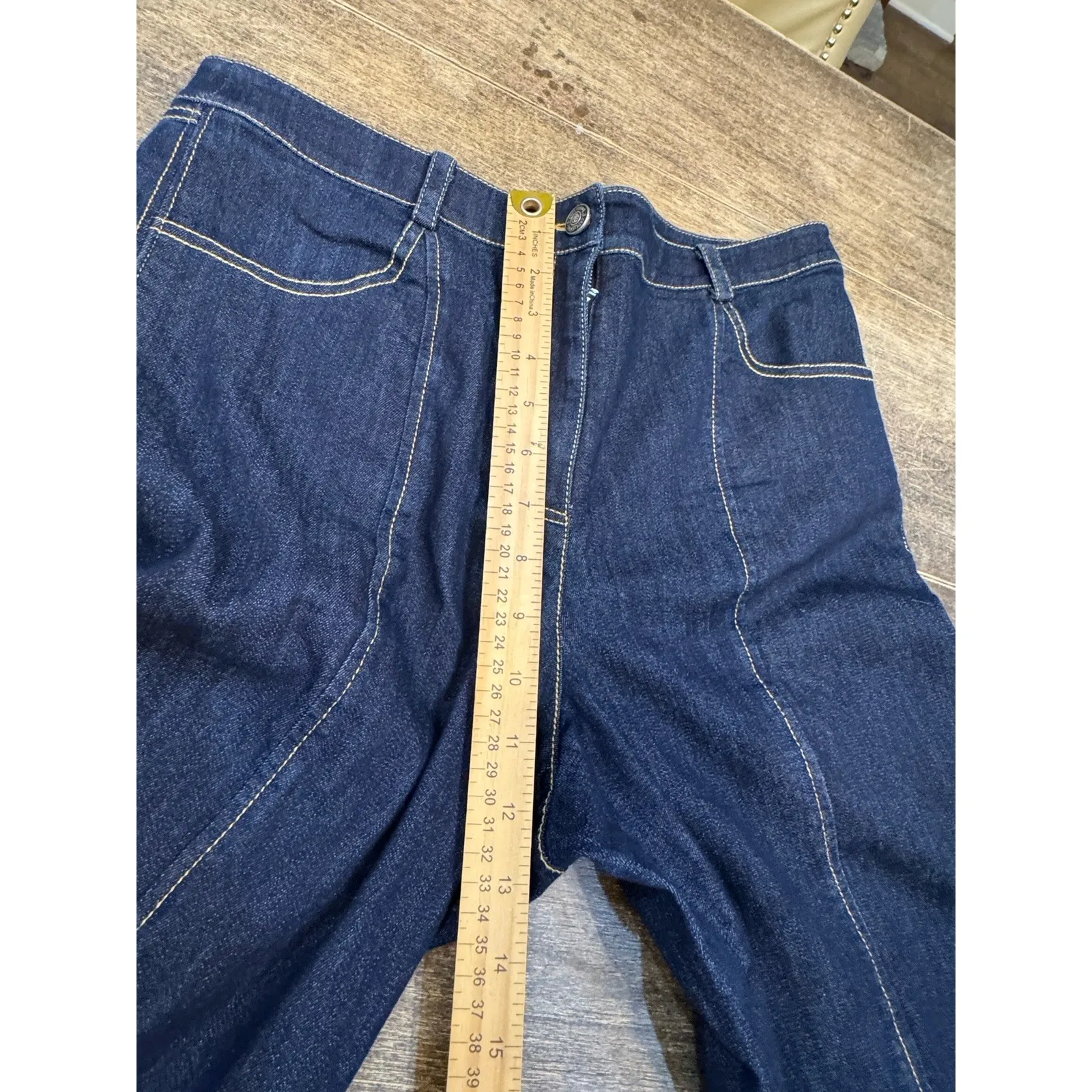 Cinq A Sept Maisie Embellished Cropped Wide Leg Jeans Blue Size 10 Amour XO - Image 11