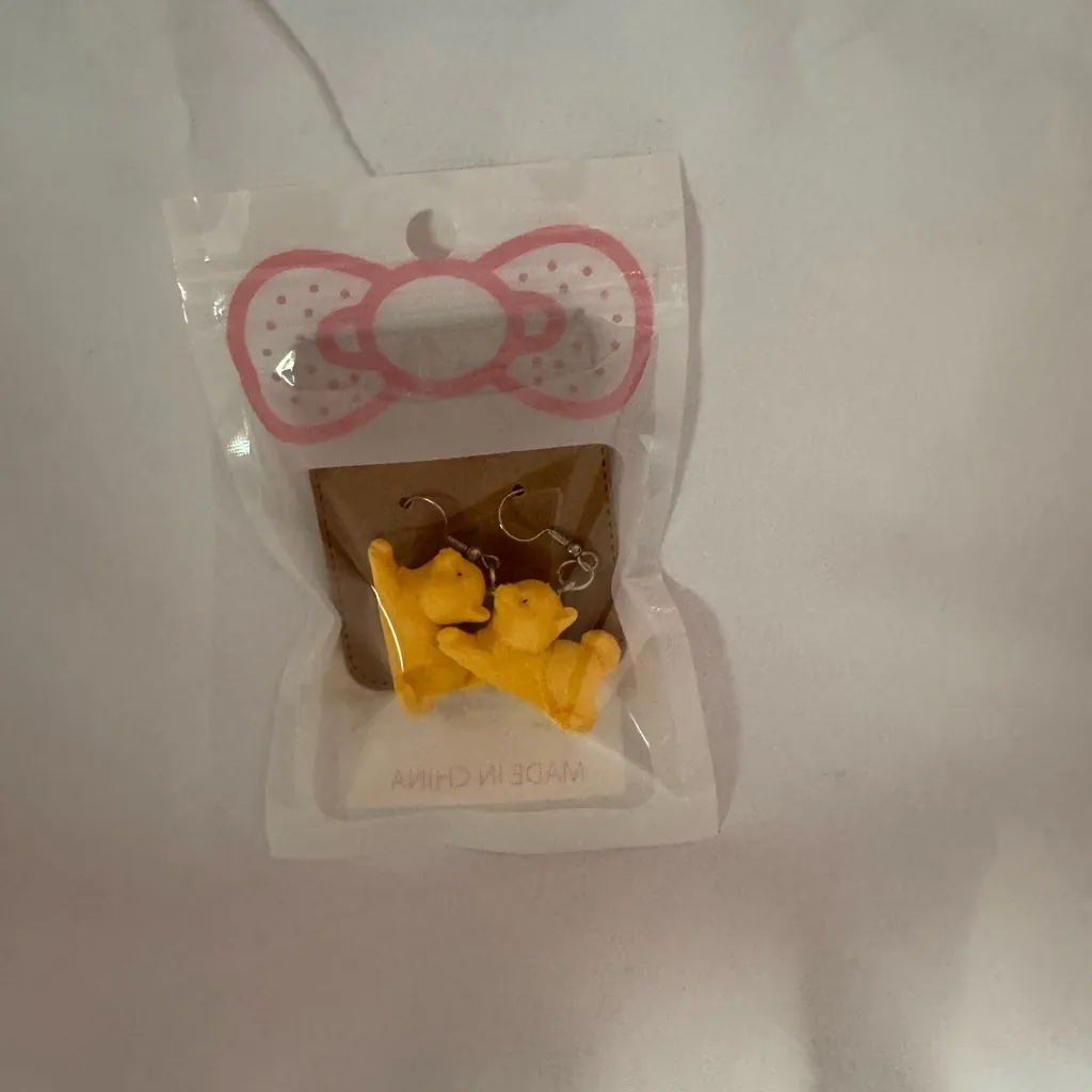 Handmade Pomeranian Dog Earrings Orange - Image 3