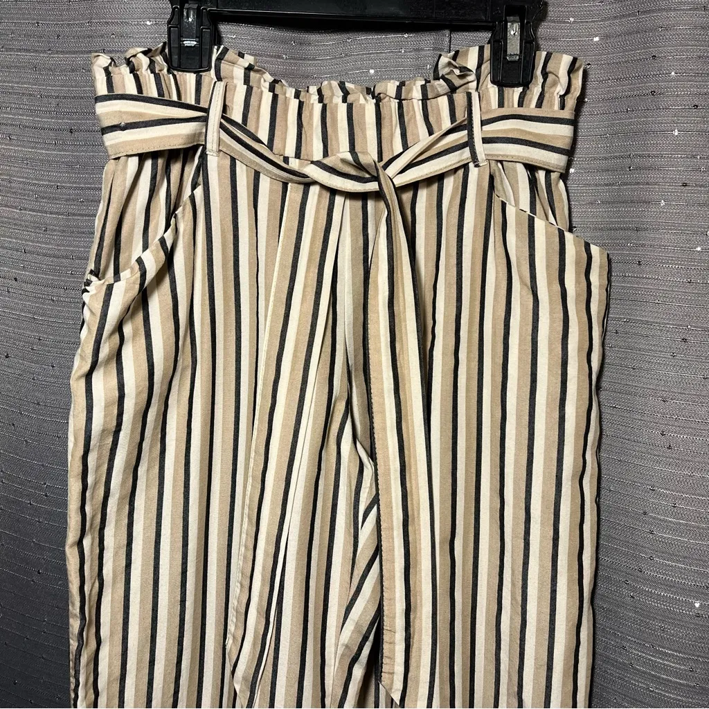 Zara‎ TFR Collection Cream Striped Lyocell Casual - Image 3