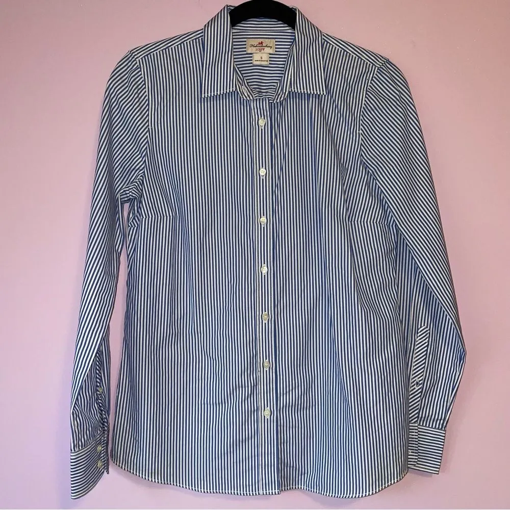 J Crew Haberdashery Button Up Top Women S Pinstripe Preppy Office Academia - Image 2