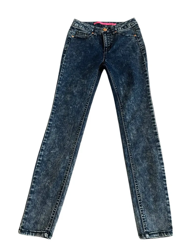 Tinseltown Jeggings Jeans Womens Juniors Size 1 Blue Acid Washed Skinny Stretch - Image 1