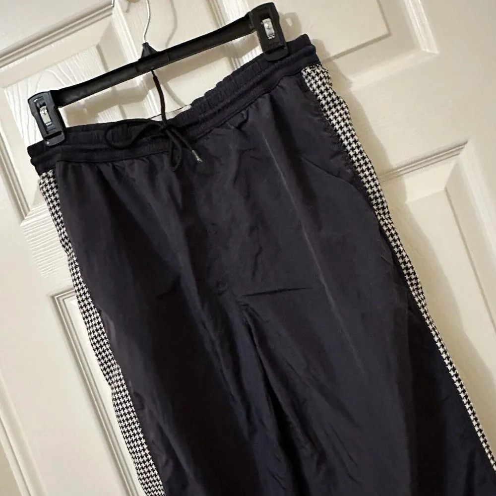 Urban Outfitters Blue Track Jogger Pants White/Black Houndstooth Stripe Sz M - Image 2