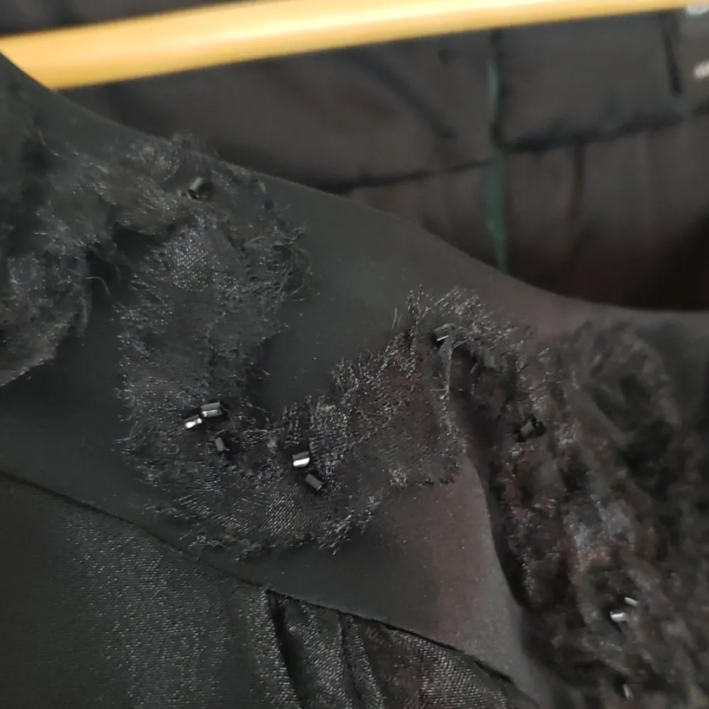 BCBG Paris beaded black tulle rosettes cocktail dress - Image 7