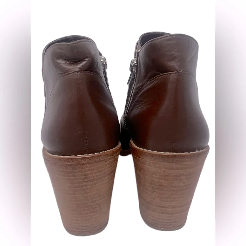 Loeffler Randall Eva Leather Ankle Boots Brownâ Block Heel Size 10.5 - Image 6