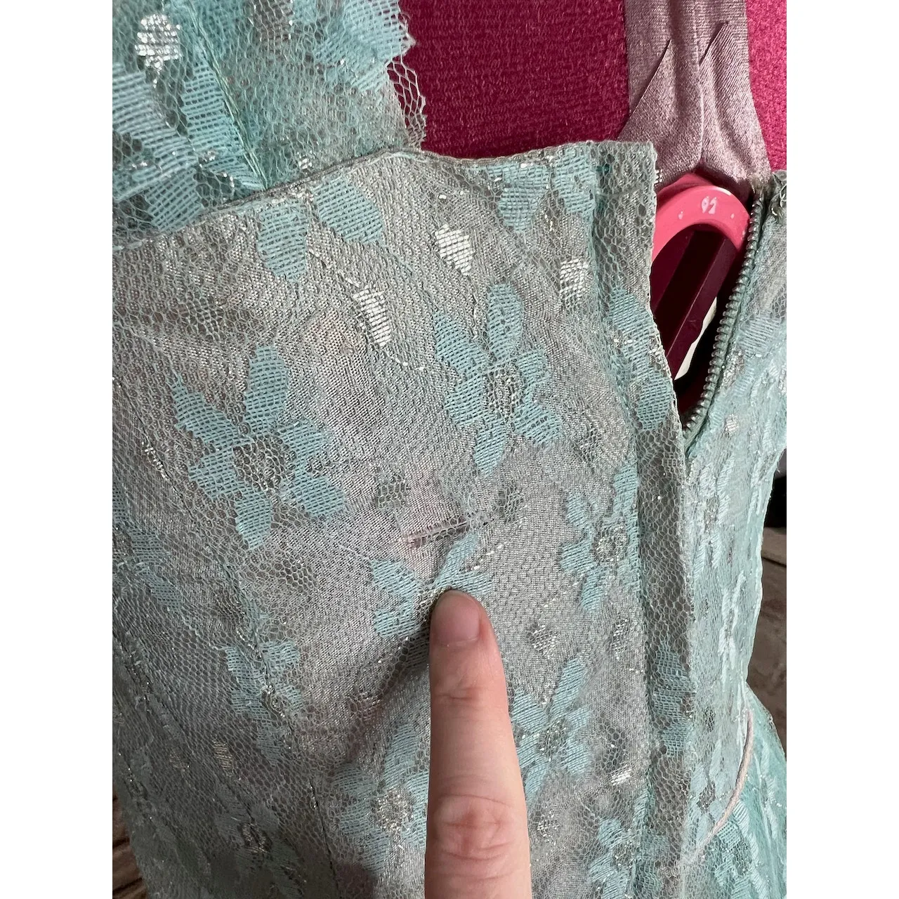 formal dress prom 1950s floral princess tulle aqua blue Green - Image 7