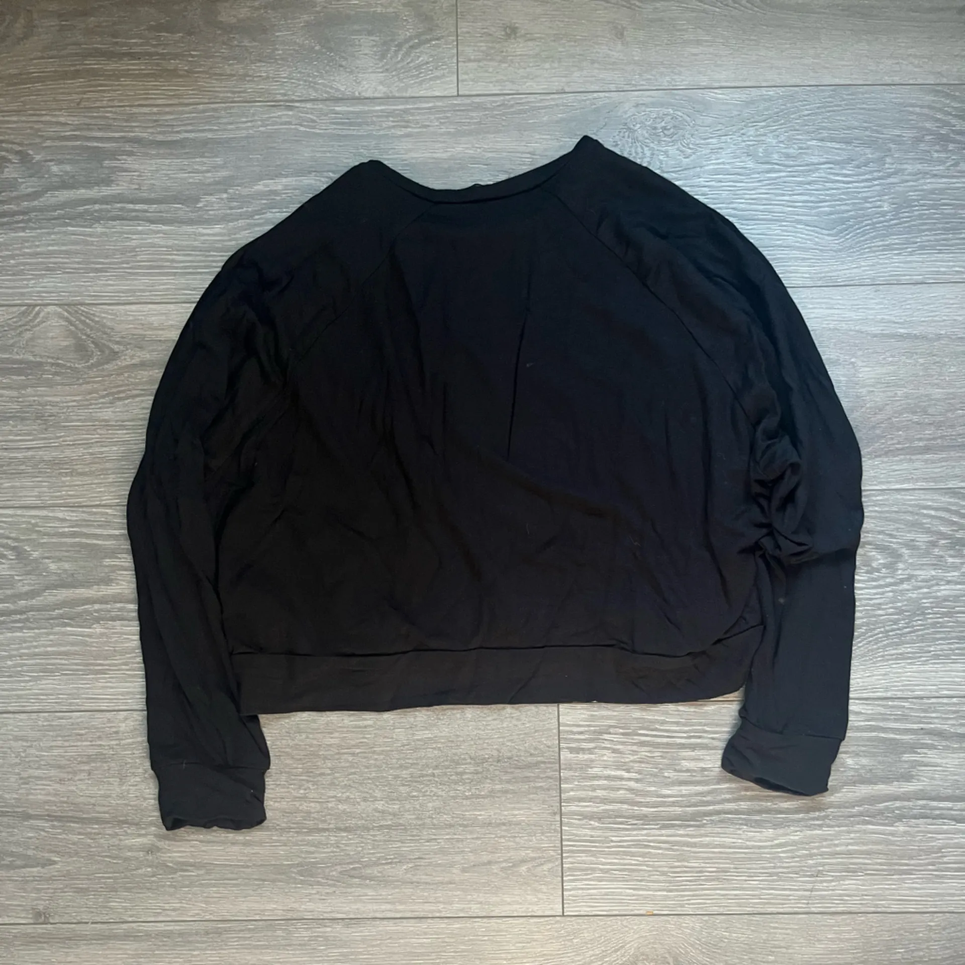 Terez Black Silver Sequin Long Sleeve Raglan Baseball Tee Sweater Fall Size M - Image 2