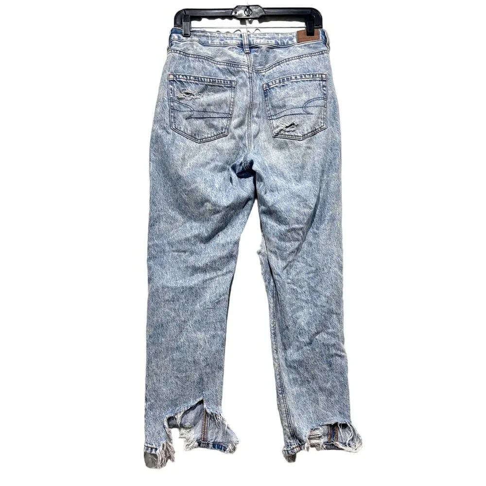 AMERICAN EAGLE Women's Acid Wash Ripped Mom Jeans Sz 6 - Image 3