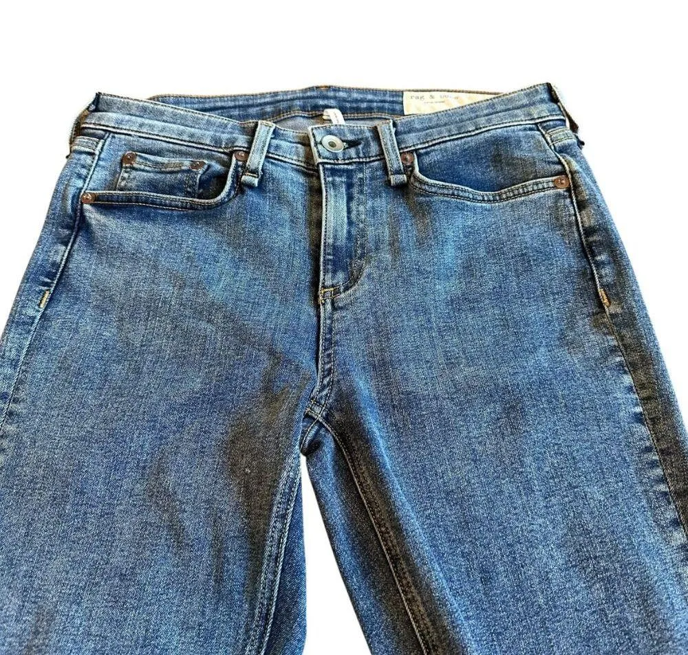 Rag & Bone Dre Low-Rise Ankle Skinny Jeans Pants Oak Noll Raw Hem Size 27 Womens - Image 3