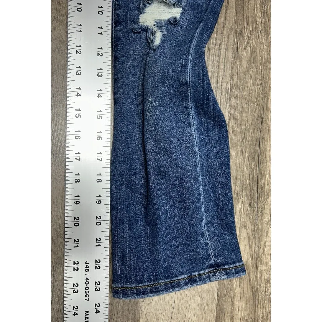 Judy Blue Jeans Women’s Size 11/30 Capri Fit Distressed Mid Rise Blue Stretch - Image 7