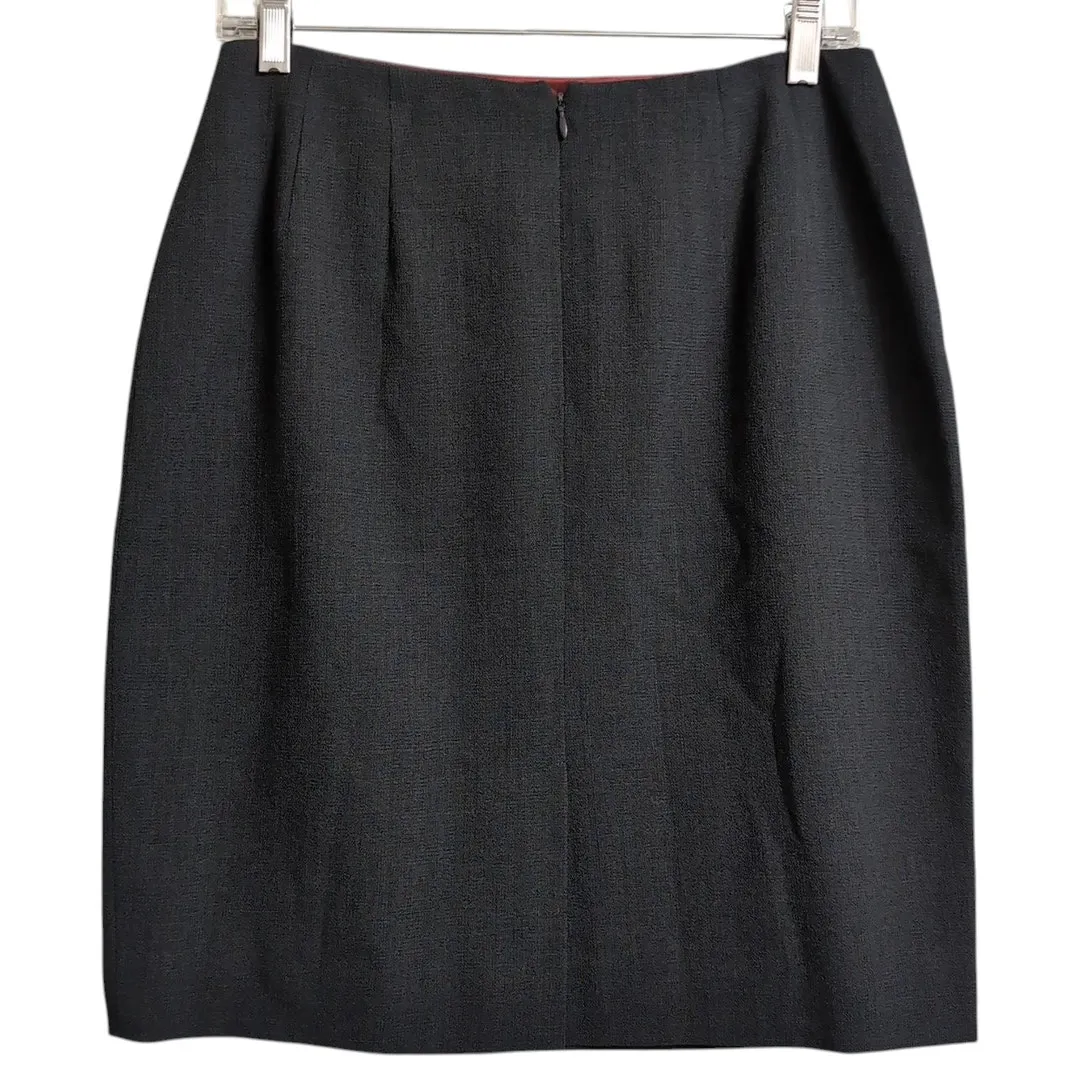 Emanuel Ungaro Vtg Gray 100% Wool Mini Pencil Skirt 10/44 Academia Career - Image 2