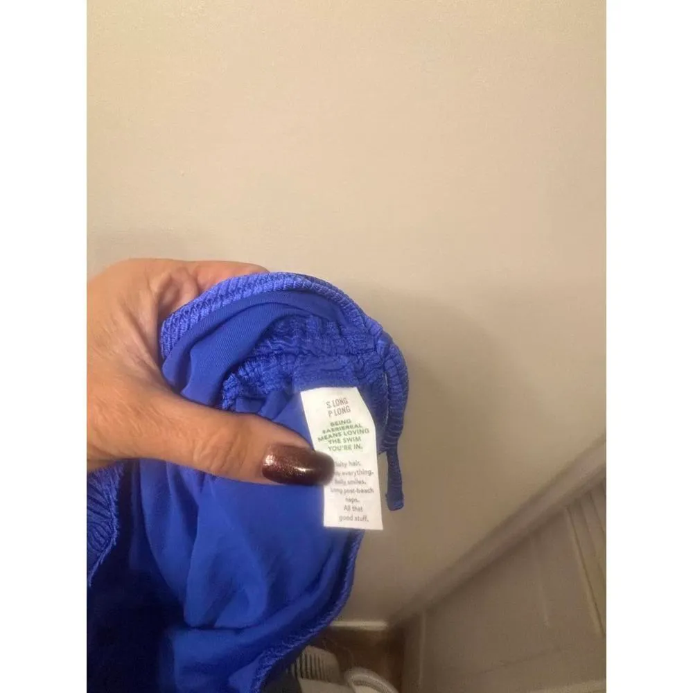 Aerie Stylish Blue Ribbed Swimwear One-Piece Small Long - Image 7