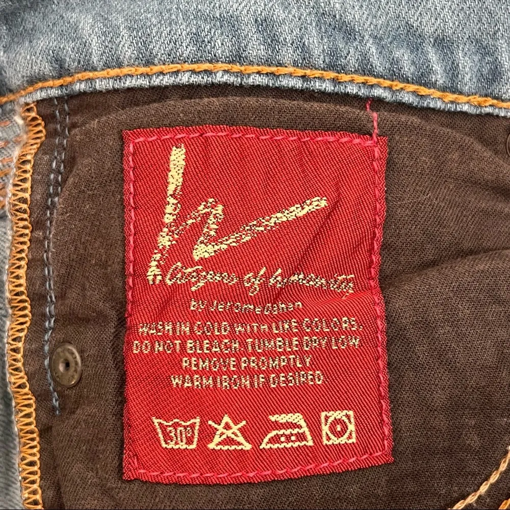 Citizens of Humanity Citizen of Humanity Wide Leg Jeans Light Wash Denim Embroidery Size 30 - Image 9