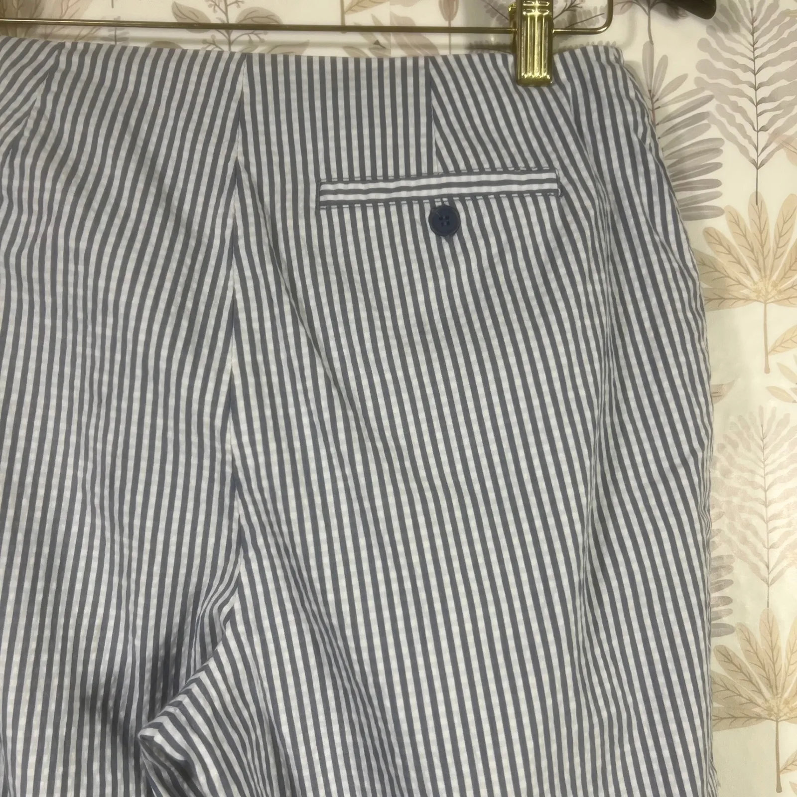 Vtg Brooks Brothers 346 Women's Pants 8 Blue White Pinstripe Stretch‎ Hong Kong - Image 5
