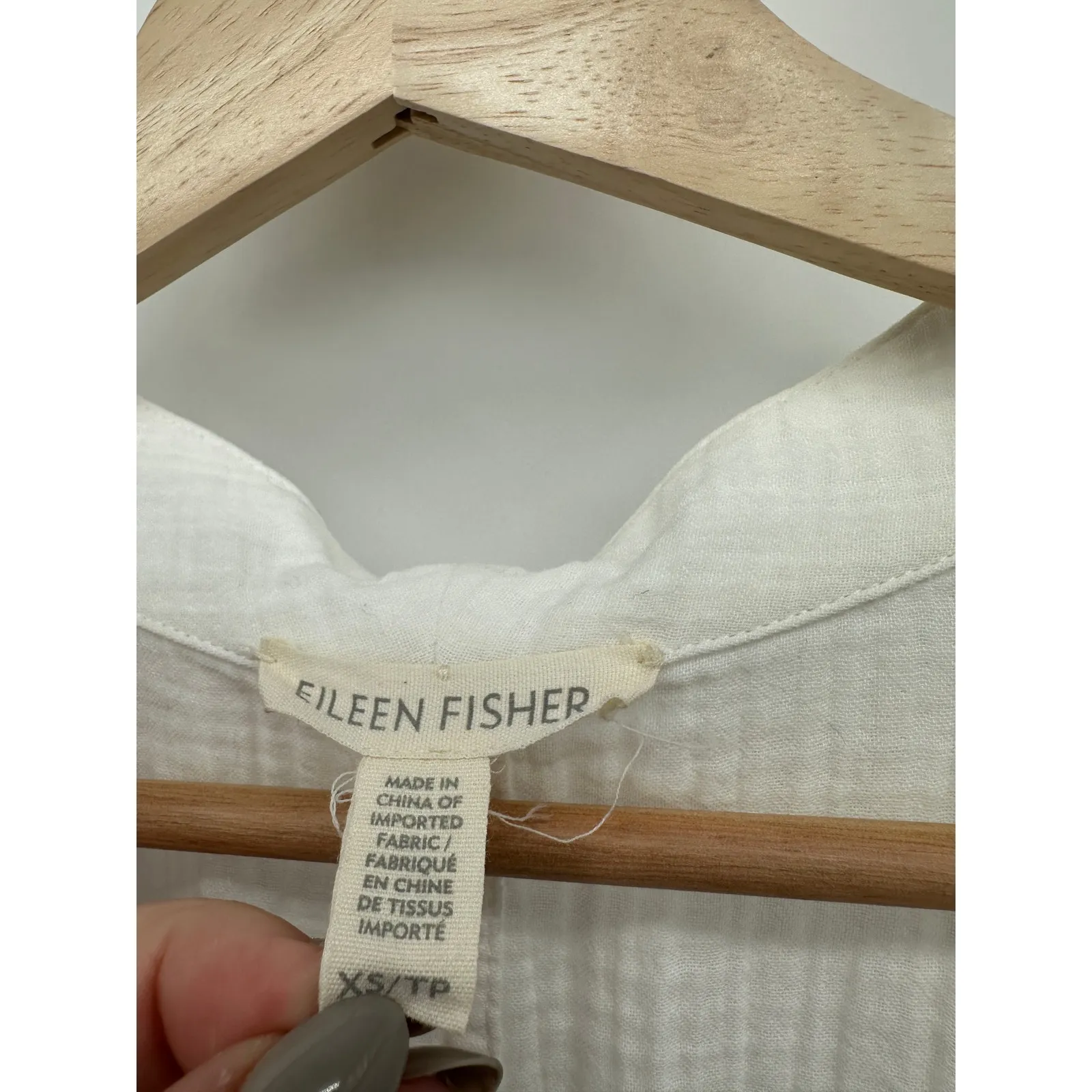 Eileen Fisher Womens White Gauze Open Front Cardigan Size XS Organic Cotton - Image 7