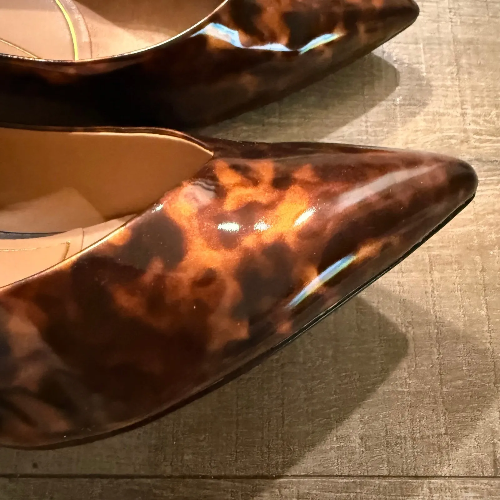 Vionic Josie Tortoiseshell Patent Kitten Heel Pumps Wide 8.5 Comfort Pointed Toe - Image 10