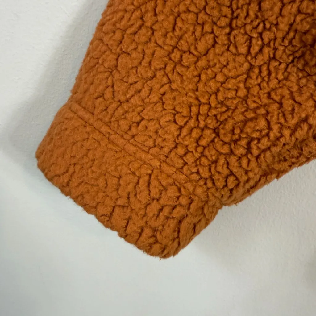 J. Crew Snap Collar Sherpa Sweatshirt Polartec Fleece Pullover Women's 2X Adobe - Image 10