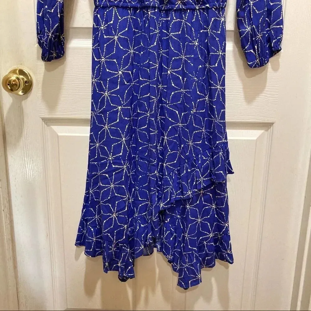 ANTHROPOLOGIE Plenty by Tracy Reese Aleah Stars Blue Midi Dress Size Small - Image 5