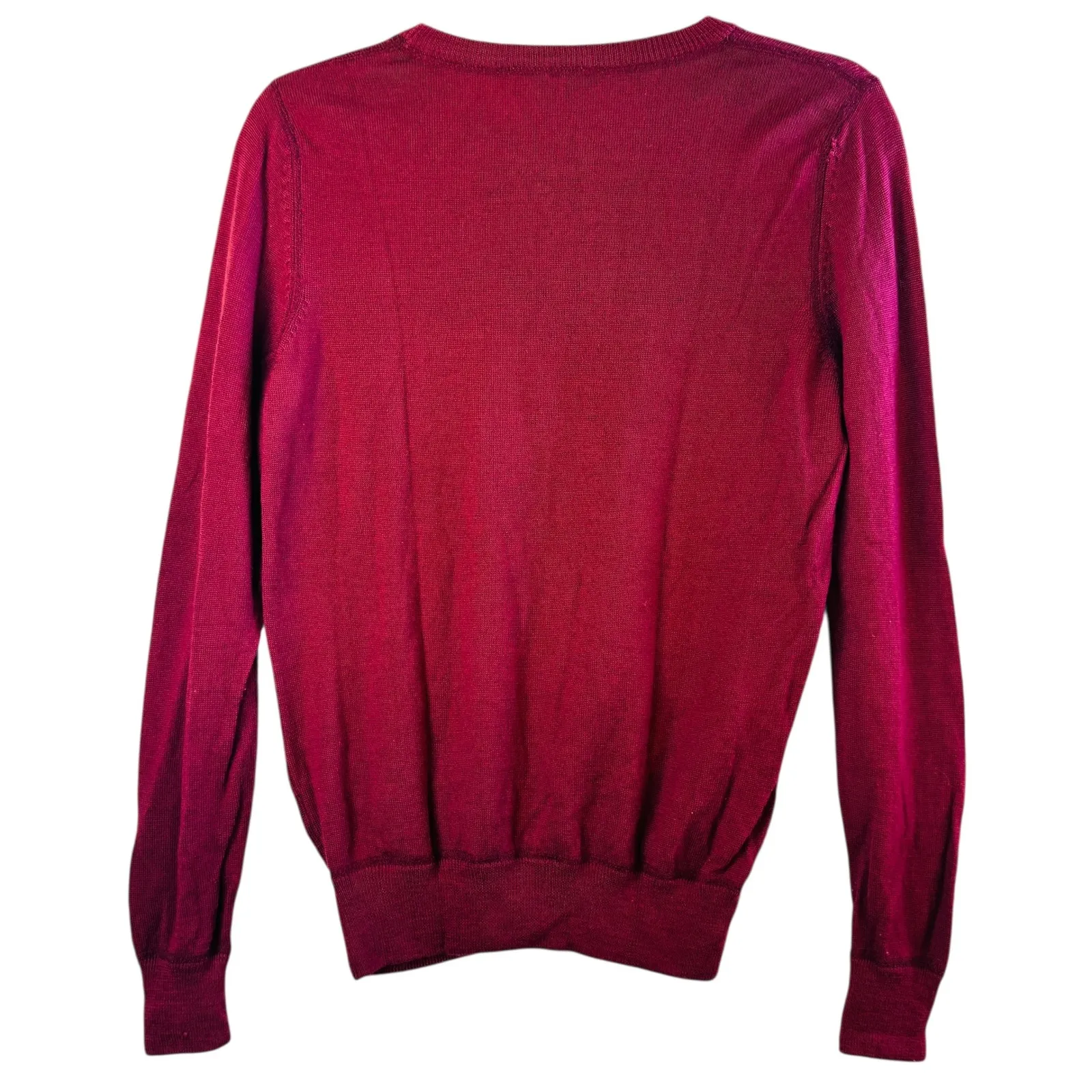Le Léon Grande Gueule Red 100% Merino Wool Sweater Made in Nepal Womens S French - Image 2
