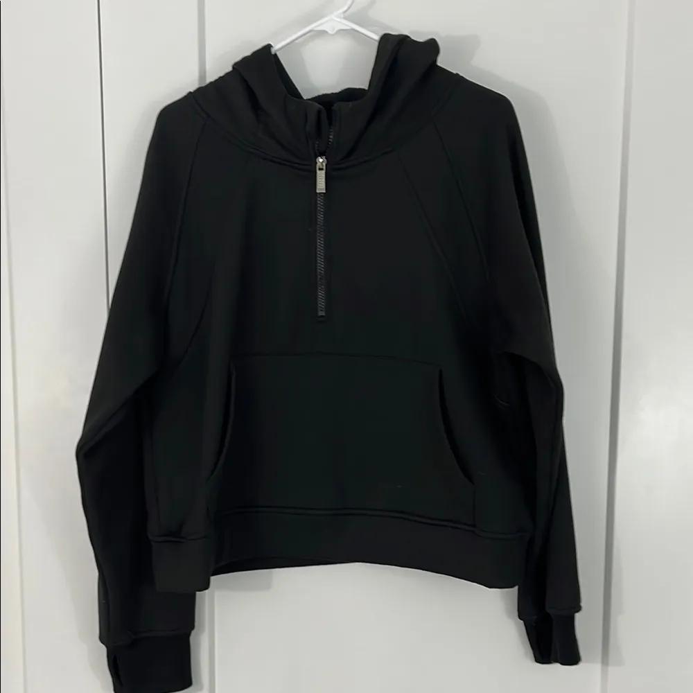 Amazon Laslulu XL Black Oversized Quarter-Zip Hoodie Sweatshirt with Pocket - Image 6